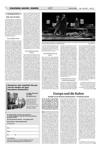 Politik und Kultur - Deutscher Kulturrat