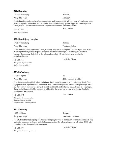 Katalog over udgravninger 1985 (PDF-format) - Kulturstyrelsen