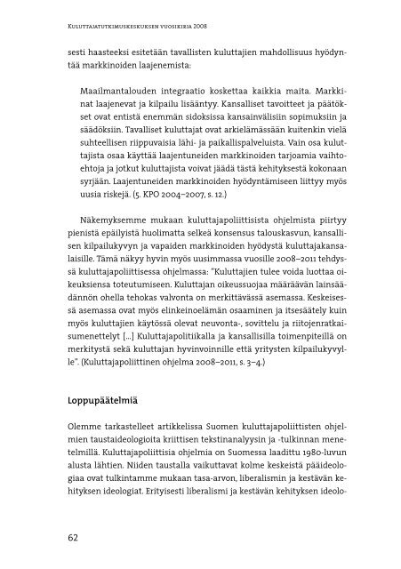 Kulutuksen politiikat arjen muovaajana - Kuluttajatutkimuskeskus