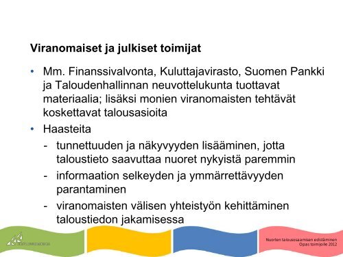 nuorten talousosaamisen edistaminen opas toimijoille