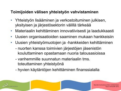 nuorten talousosaamisen edistaminen opas toimijoille