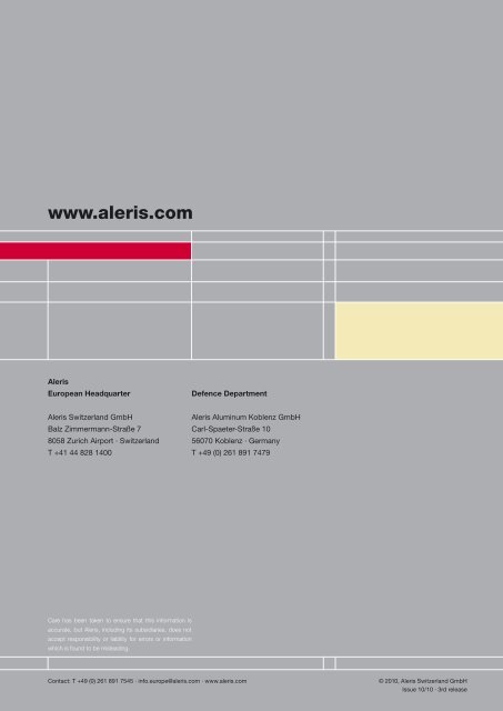 Defence Aluminium – Plate Products - Aleris