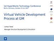 Virtual Vehicle Development Process at GM - HyperWorks