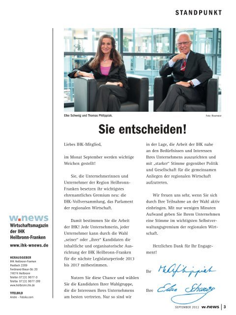 IHK-Wahl zur Vollversammlung | w.news 09.2012