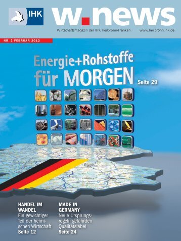 Energie + Rohstoffe für morgen | w.news 02.2012