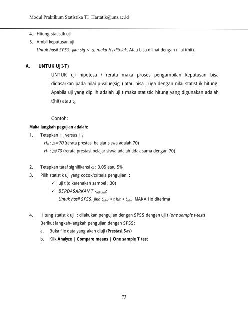 K-6-7 b uji hipotesa dg t tabel p 72-77