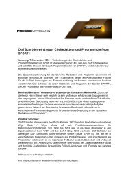 Olaf SchrÃ¶der wird neuer Chefredakteur und Programmchef ... - Sport1