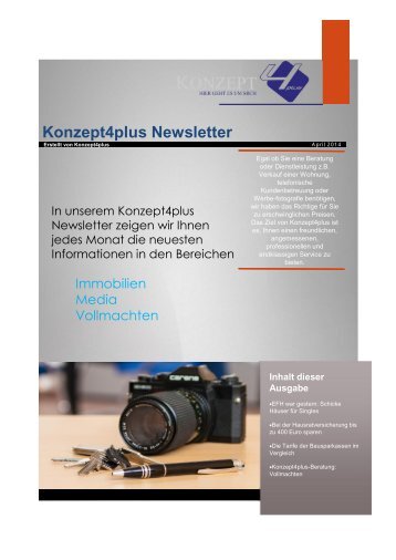 Konzept4plus Newsletter April 2014