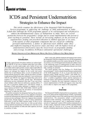 ICDS and Persistent Undernutrition Strategies to Enhance ... - BPNI