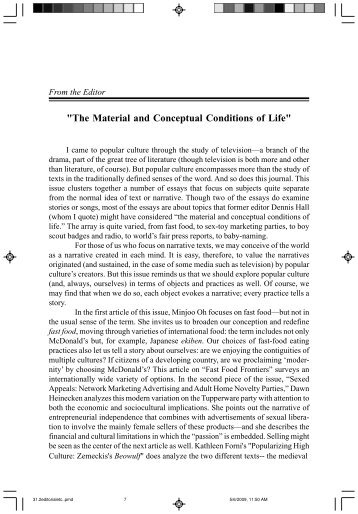 The Material and Conceptual Conditions of Life - Popular/American ...