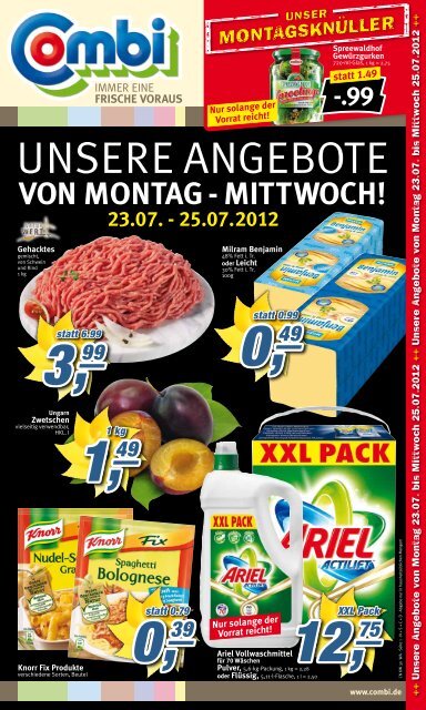 VON MONtag - MIttWOCH! 23.07. - 25.07.2012 - Neue-Prospekte.de