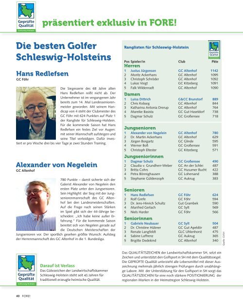 Fore! Golf im Norden