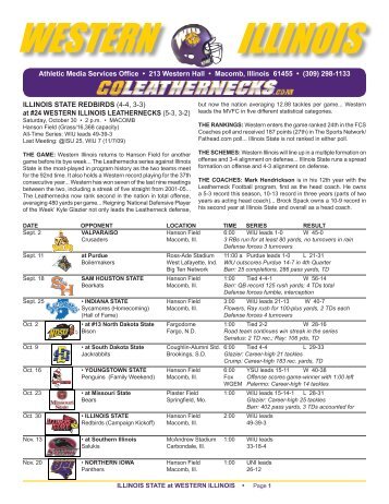 leatherneck profiles - Western Illinois University Athletics