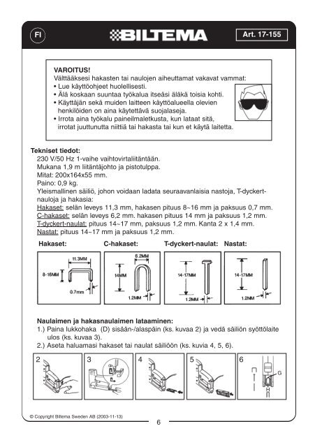 Elektrisk spik- och hÃ¤ftpistol Elektrisk spiker- og stiftepistol ... - Biltema