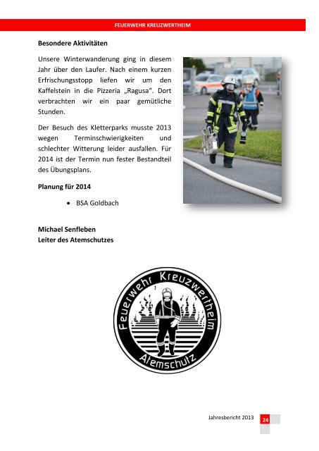 FW Kreuzwertheim Jahresbericht 2013