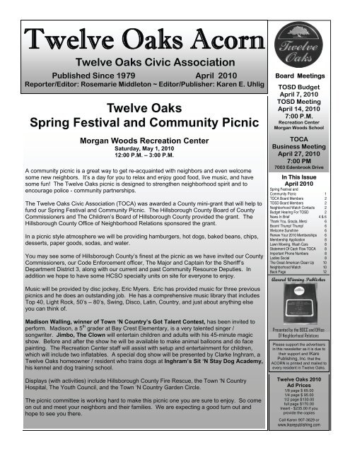 Twelve Oaks Civic Association - IKarePublishing