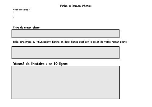 Fiche Pour écrire Un Roman Pdf