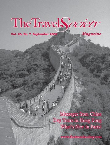 Vol. 26 No. 7 September 2008 â China, Island - The Travel Society