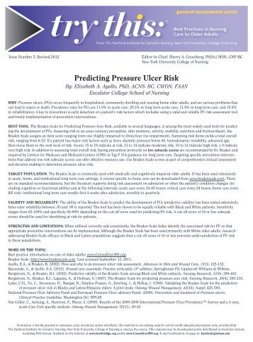 Try This Issue 5 - Predicting Pressure Ulcer Risk