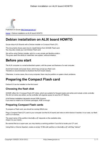 Debian installation on ALIX board HOWTO - GOOZE downloading