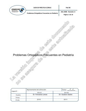 Problemas OrtopÃ©dicos Frecuentes en PediatrÃ­a - osecac