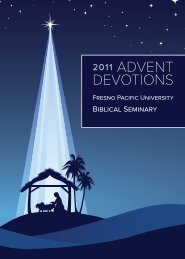 2011 Advent devotions - Fresno Pacific University