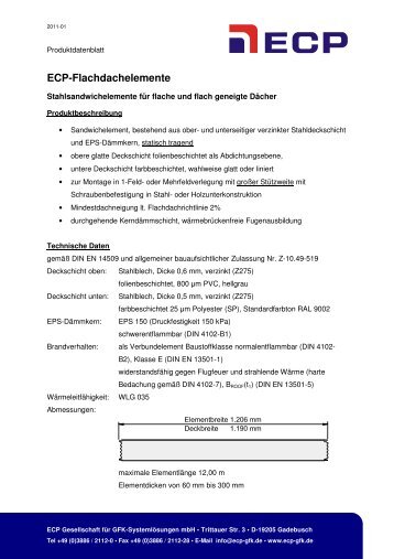 Ecp-Flachdachelemente - ECP Gesellschaft für GFK ...