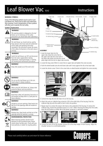 Download PDF instructions for Leaf Blower Vacuum - Coopers of ...