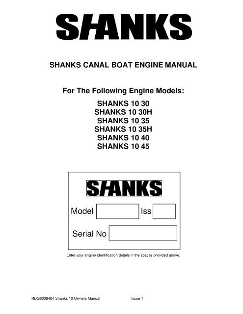 Shanks Owners manual (10 Build) 30, 30H, 35, 35H, 40 ... - EP Barrus