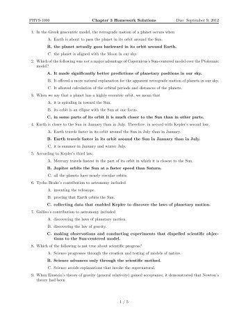 PHYS-1000 Chapter 3 Homework Solutions Due - High Point ...