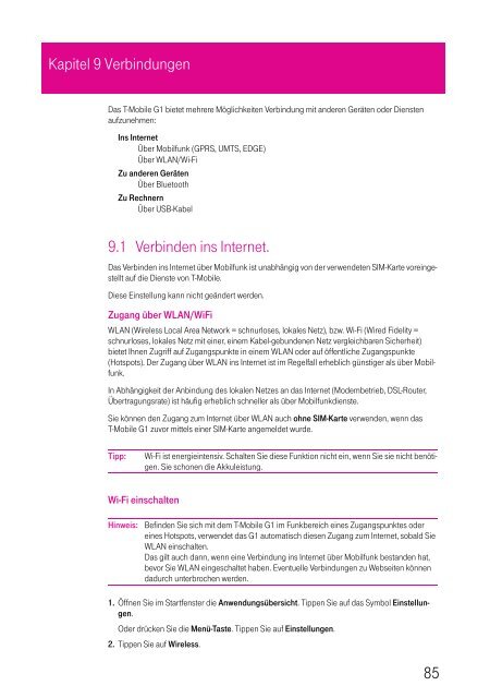 T-Mobile G1, BS Android - Altehandys.de