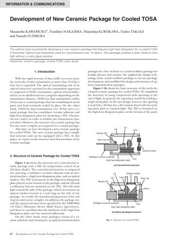 Development of New Ceramic Package for Cooled TOSA