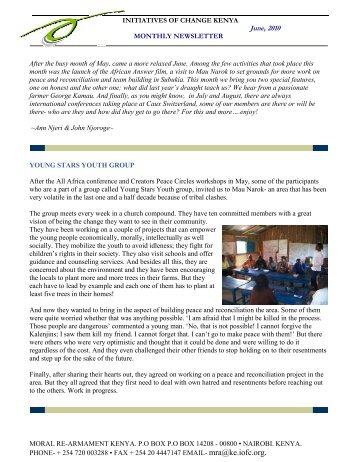 IofC Kenyan Newsletter June 2010.pdf - Initiatives of Change