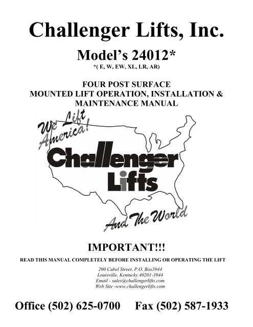 Challenger Lifts, Inc - NY Tech Supply