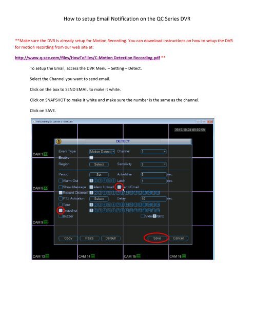 How to setup Email Notification on the QC Series DVR - Q-See