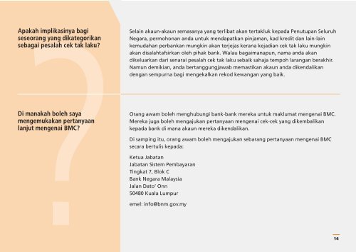 Cek Tak Laku - Banking Info