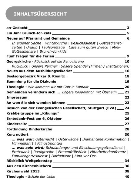 Gemeindebrief Nr. 80 - Evangelische Kirchengemeinde Enzberg