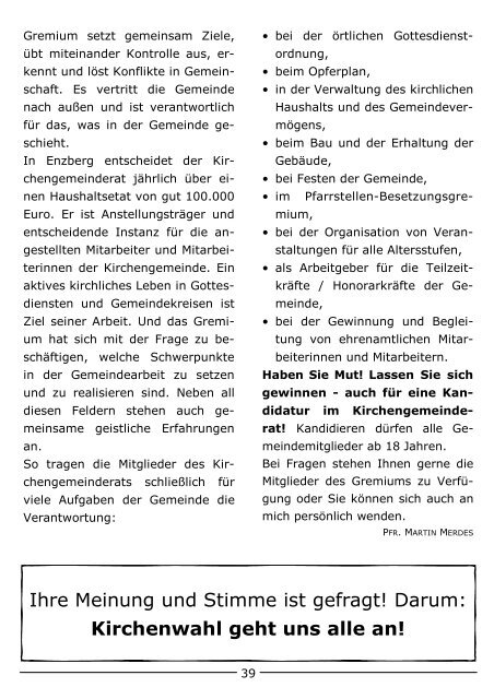 Gemeindebrief Nr. 80 - Evangelische Kirchengemeinde Enzberg