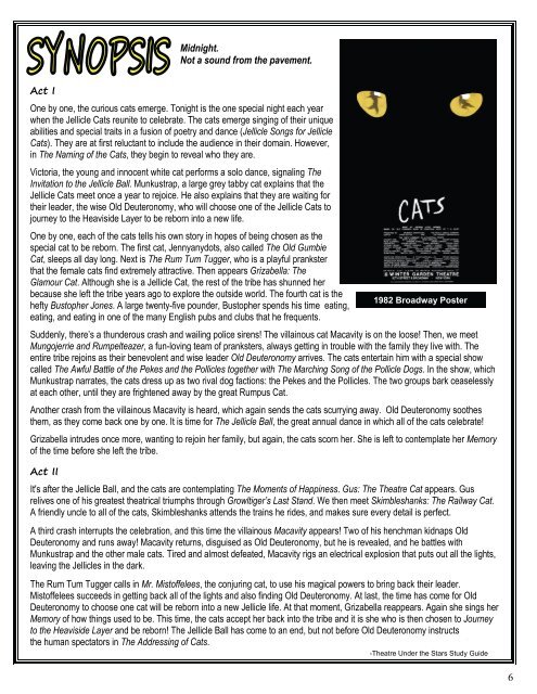 CATS Study Guide - Musical Theatre West