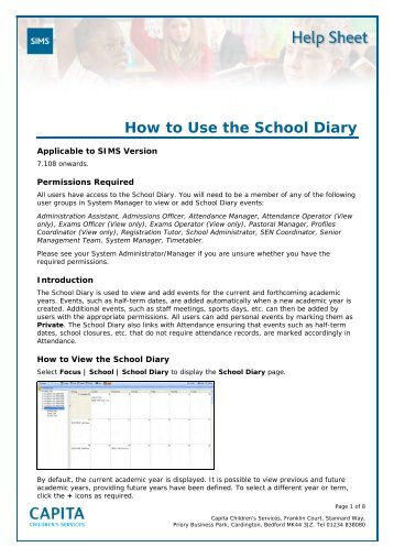 How to Use the School Diary