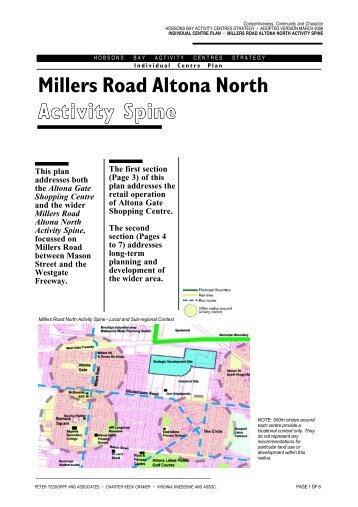 Millers Road Altona North Activity Spine - Hobsons Bay
