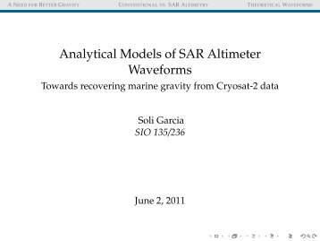 Analytical Models of SAR Altimeter Waveforms