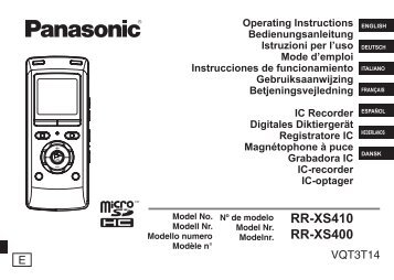 RR-XS410 RR-XS400 - Panasonic