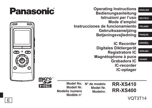 RR-XS410 RR-XS400 - Panasonic