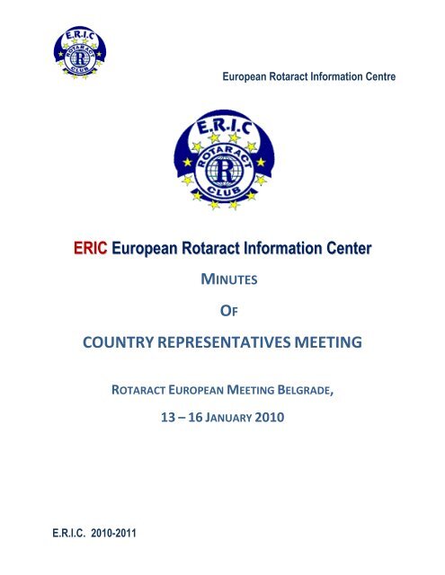 European Rotaract Information Centre ERIC 2010-2011