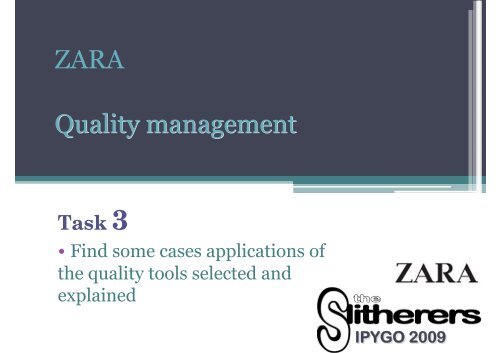 Project presentation A case-study of ZARA Project ... - UPV