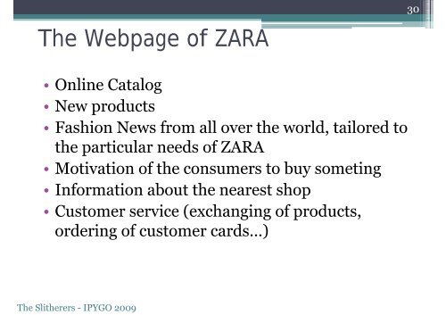 Project presentation A case-study of ZARA Project ... - UPV