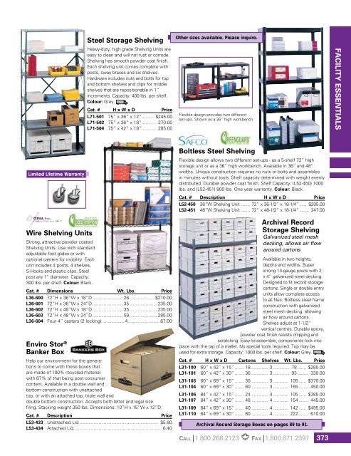 FACILITY ESSENTIALS - CARR McLEAN