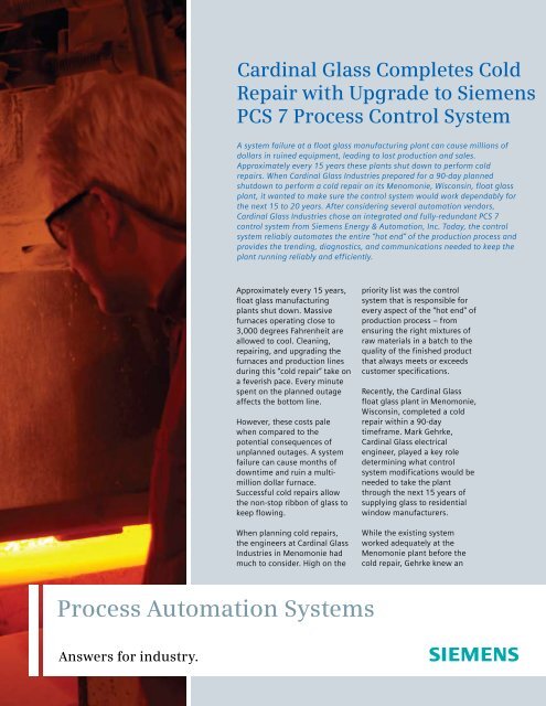 Process Automation Systems - Siemens Industry, Inc.