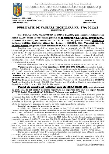 Publicatia de vanzare - Executari.COM